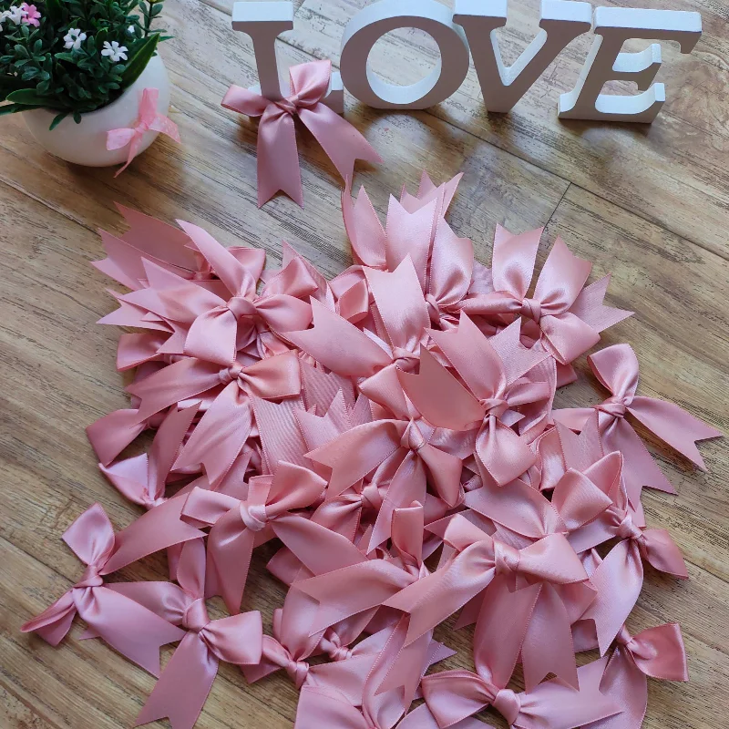 Атласная лента с бантом 50 цветов 85 х85 мм | Дом и сад