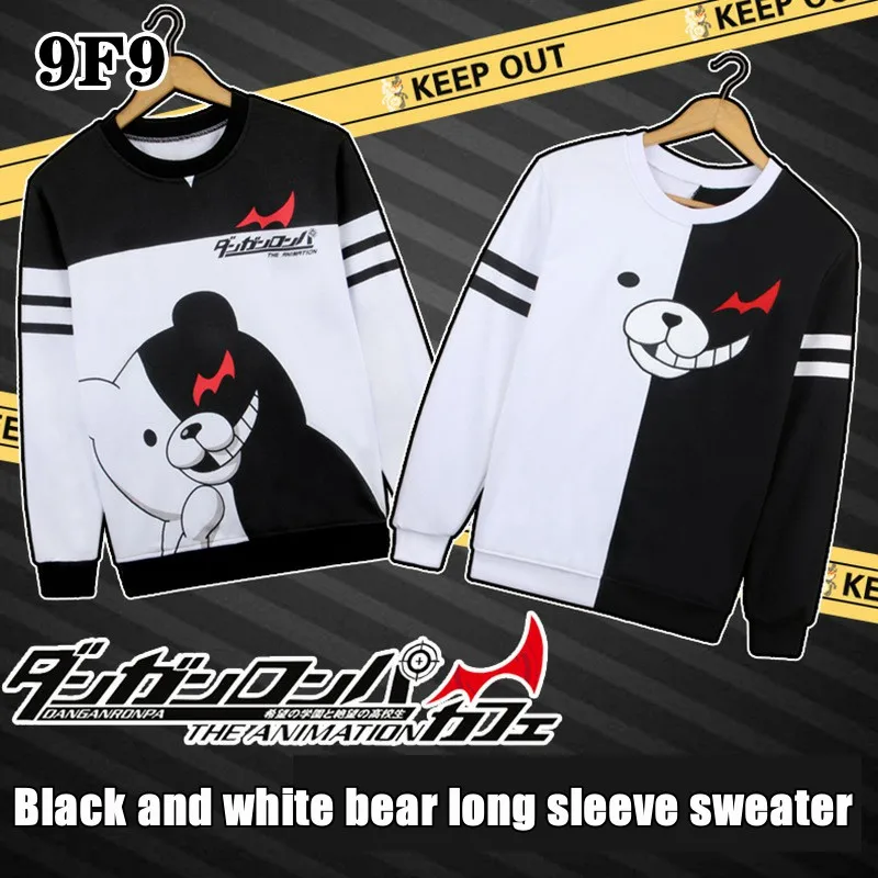 Аниме Danganronpa Косплей Монокума костюм унисекс черный белый медведь длинный рукав