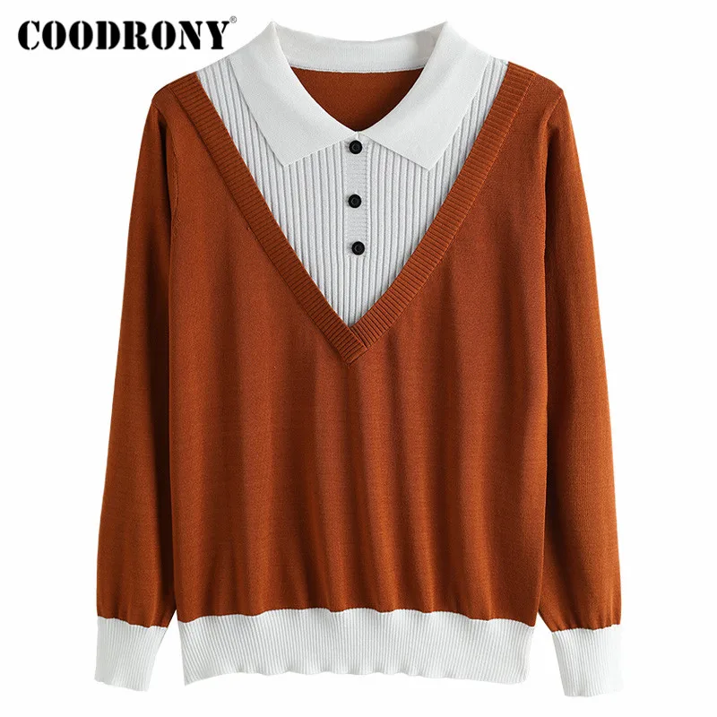 

COODRONY Brand Streetwear Fashion Netural Style Womens Clothing Spring Autumn Elegant Knitted Soft Slim Female Sweaters W1394