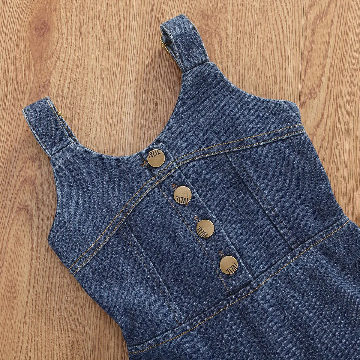 Детское летнее платье-трапеция без рукавов на пуговицах | Детская одежда и обувь