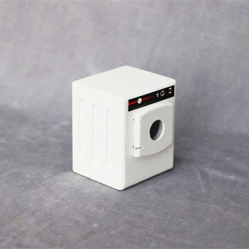 

1:12 Dollhouse Mini Furniture Model Wooden Pure White Drum Washing Machine Miniature WASHING MACHINE White