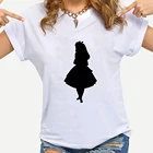 Женская футболка с принтом Алисы в стране чудес, Повседневная забавная футболка, женский топ для молодых девушек, футболка в стиле Харадзюку, Прямая поставка