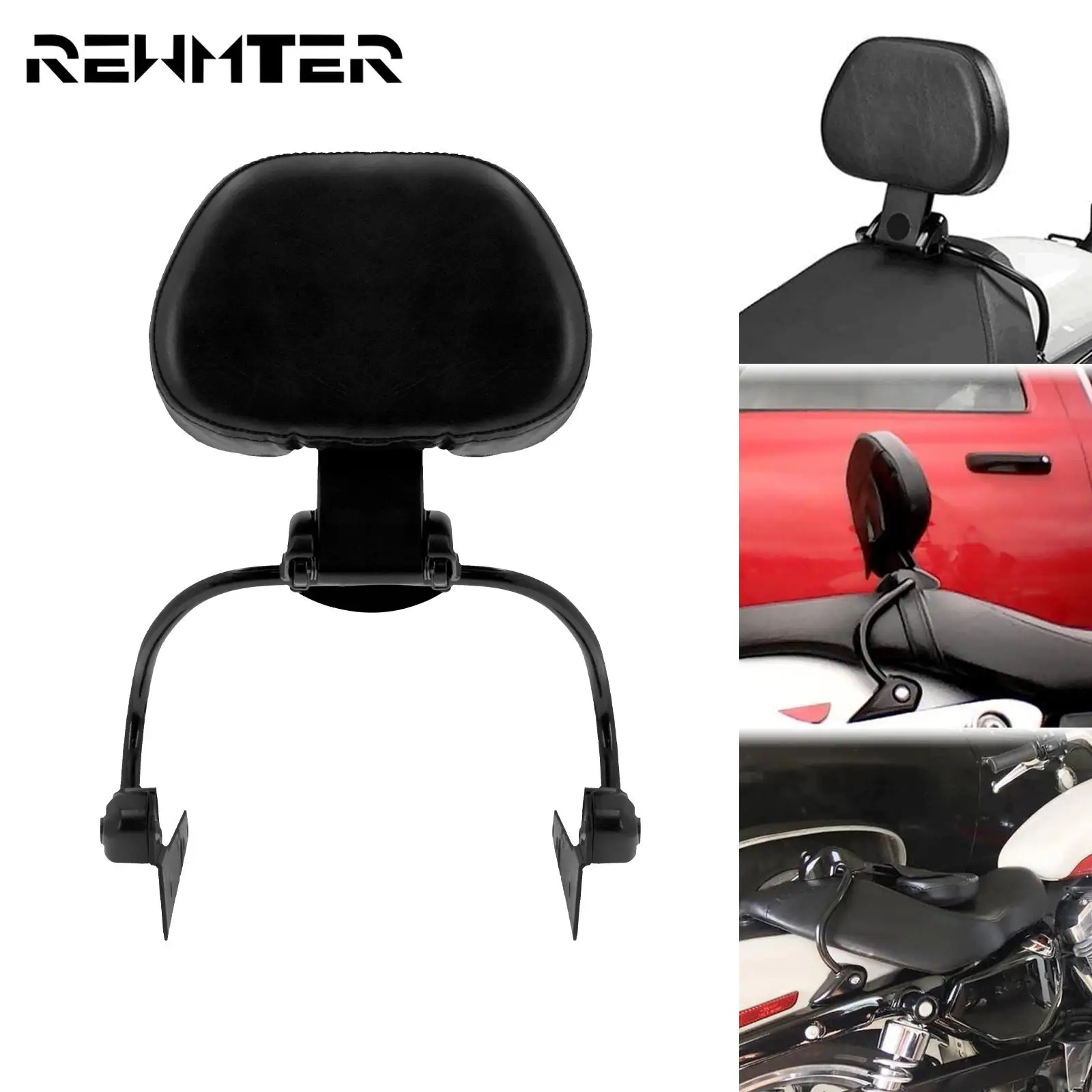 Черная передняя съемная спинка для мотоциклиста Harley Sportster XL 1200 883 Iron 2004-2021 Roadster Forty