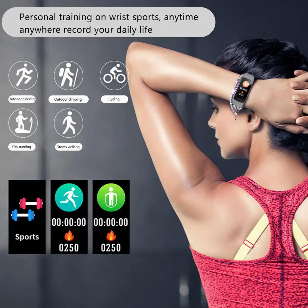 

Smart Bracelet Waterproof Multifunctional Sports Bracelet Heart Rate Blood Pressure Monitor, Pedometer, Sleep Smart Wristband