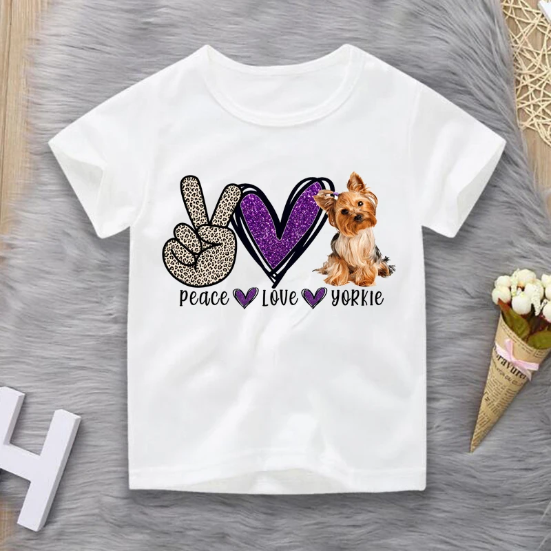 

Peace Love Tea Funny T-shirts Children Summer T Shirt Cartoon Short Sleeve T-Shirts for Boys Girls Tops Kids Tshirt 2-7 Years