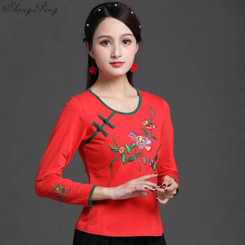 Китайский традиционный топ с цветочным принтом Cheongsam китайская блузка рубашка