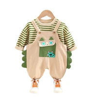spring autumn baby girls fashion clothes children boys cotton t shirt overalls 2pcssets toddler casual clothing kids sportswear