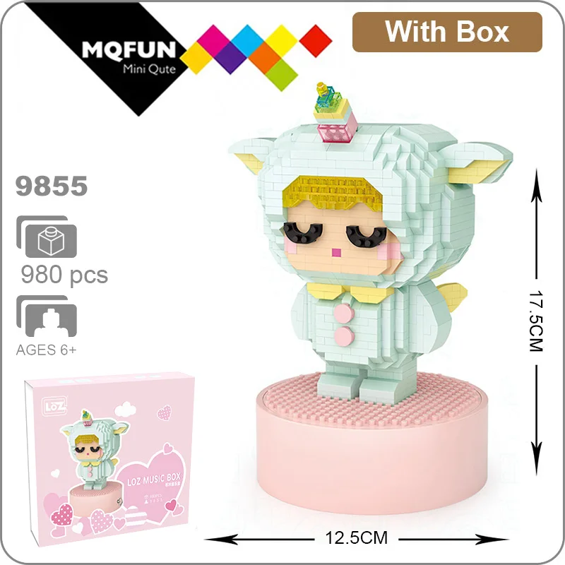 

LOZ small particles assembled building blocks Animal Angel Rabbit unicorn Horse music box children creative educational toys