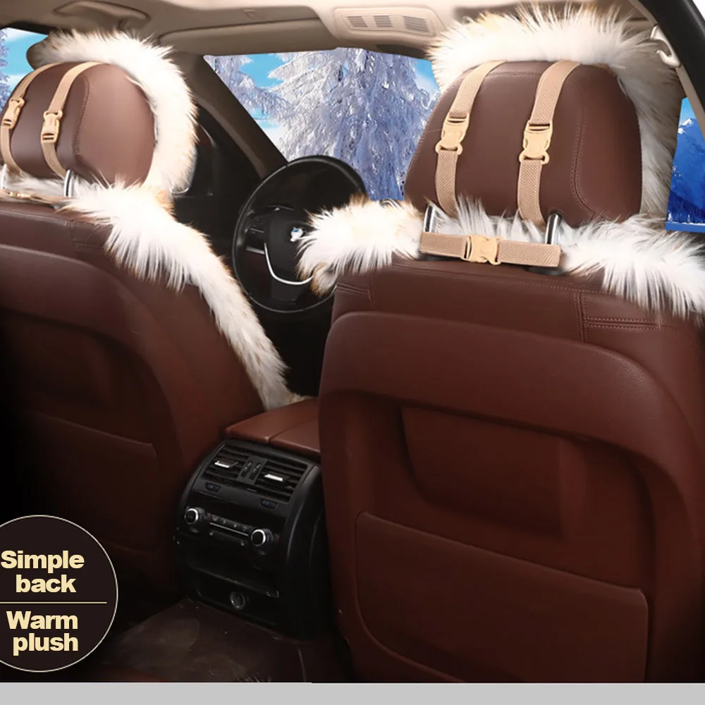 

Universal Warm Car Cushion Plush Large Front Row Warm Cushion Winter 1 Pc