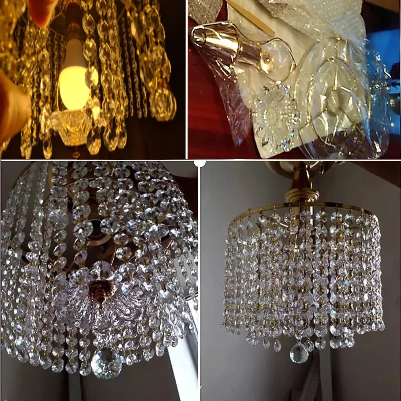 $34.20 Modern golden royal crystal lustre Ceiling Lights E27 vintage art deco LED ceiling Lamp Luminaire For Living Room bedroom hotel