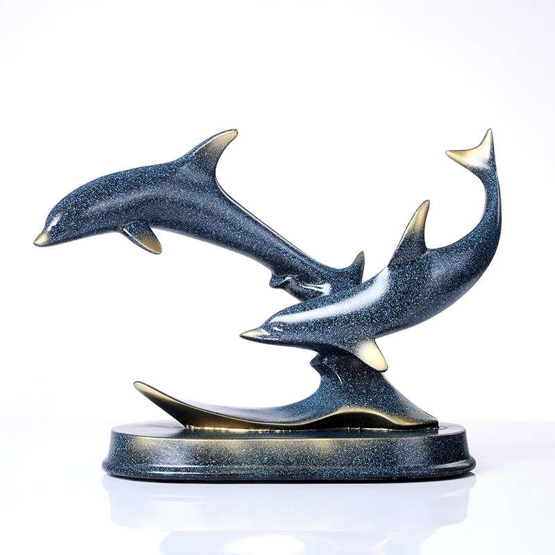 Couple Dolphin Miniature Resin Lovers Figurine Marine Craft Home Decor Ornament Wedding Gift Valentine's Day Souvenir | Дом и сад