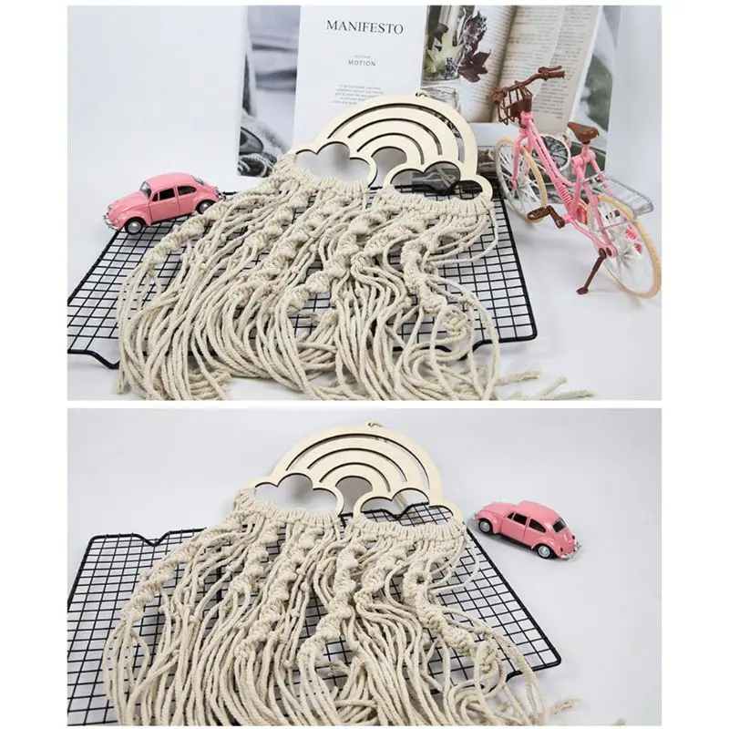 

2020 New Nordic Style Handwoven Cotton Rope Wall Hanging Tapestry Home Knitted Decoration
