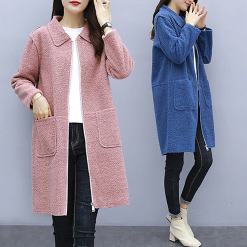 Plus Size Women's Autumn And Winter Lamb Plush Fur Loose Mid-length 2023New Fat Sister Fleece 200 Kg Famale Fashion Wild Big