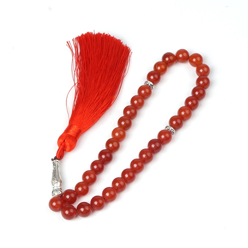 Натуральный индийский агат четки 33 шт. tesbig кисточка оникс мусульманский тасбих