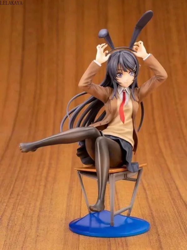 Аниме 20 см Aniplex Rascal не мечтает о фигуре кролика Senpai Sakurajima Mai Chair Ver. 1/7 ПВХ фигурка