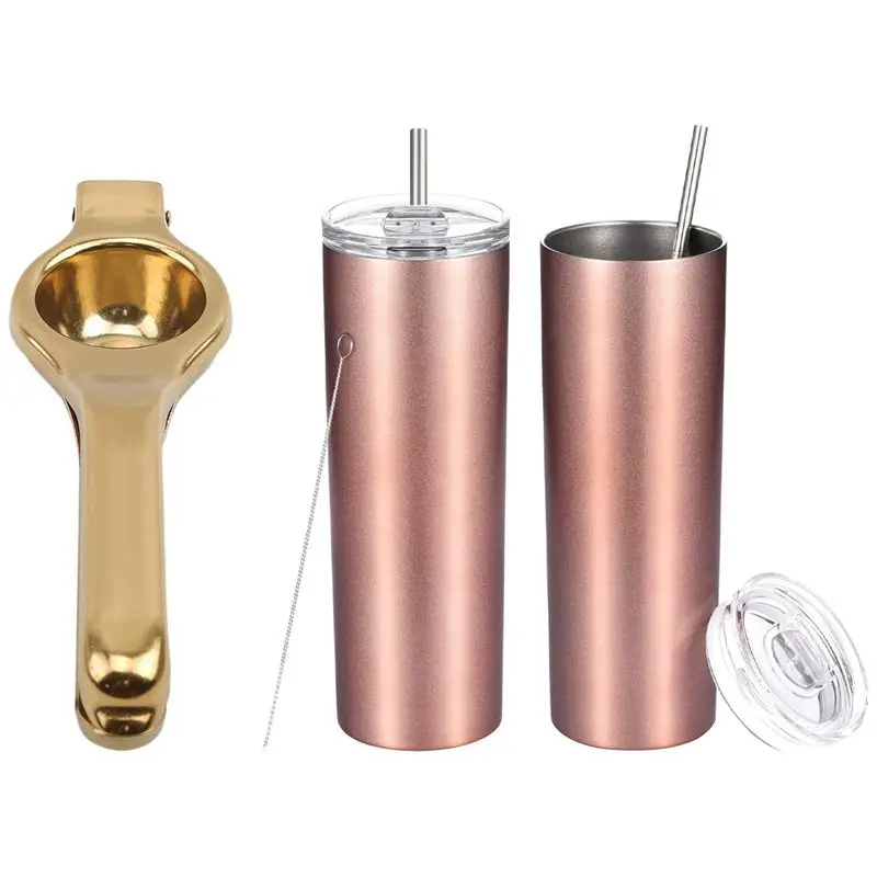 2 шт. 20 унций нержавеющая сталь с двойной изоляцией стакан для воды и 1 ручная