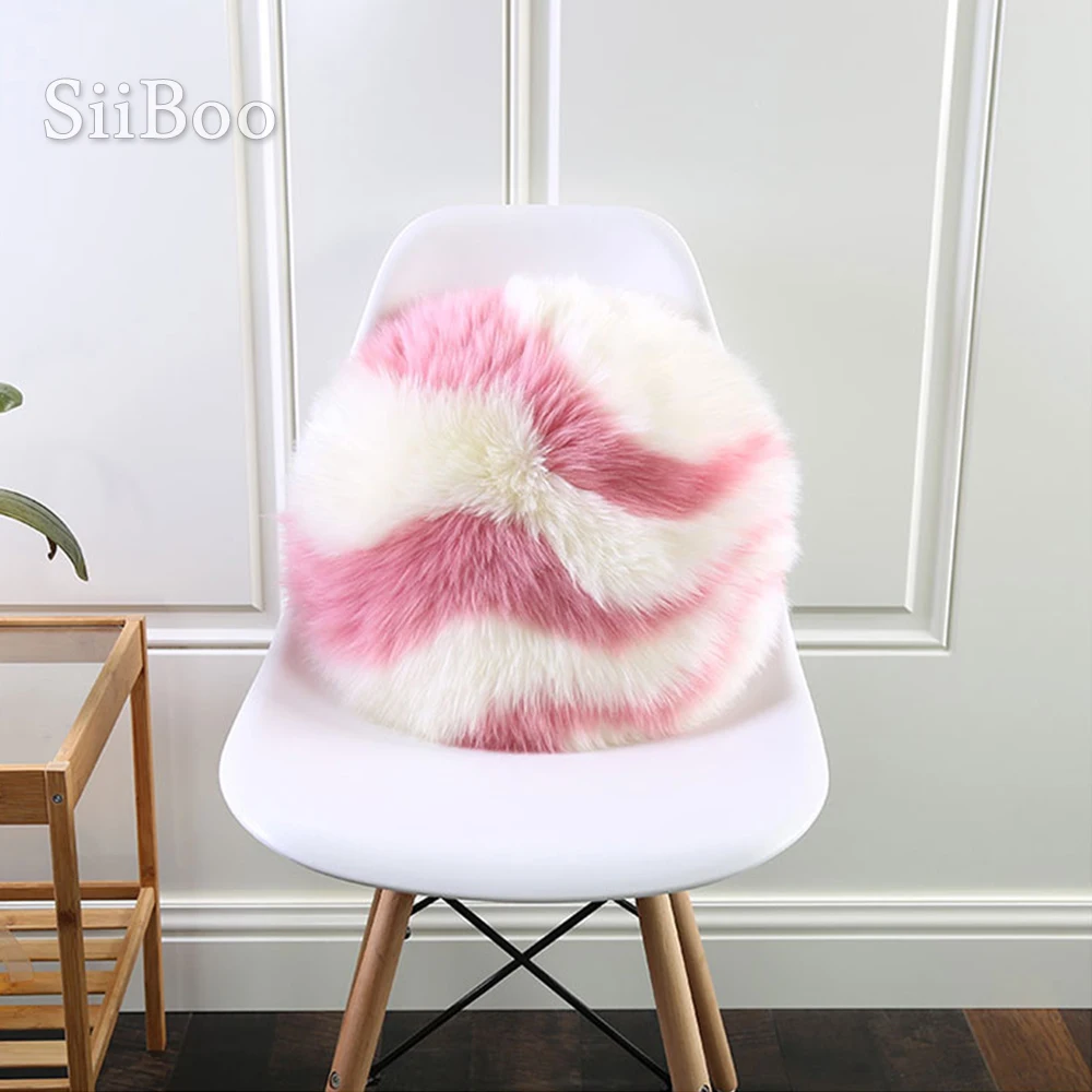 Осенне зимние круглые подушки для дивана из натуральной овечьей кожи|Подушка| |