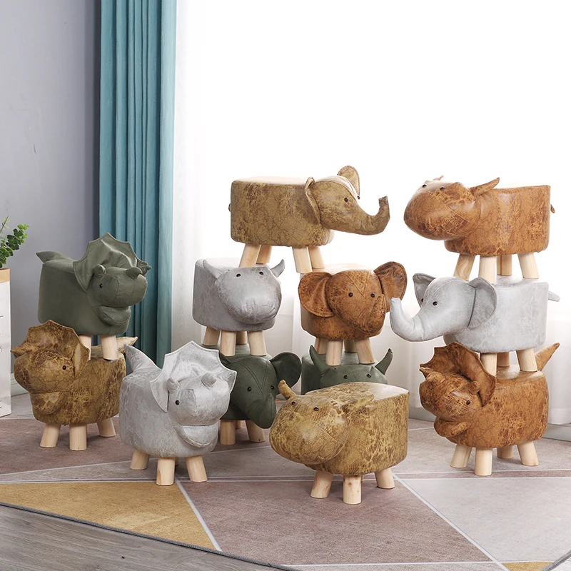 Стул детский с животными для смены обуви модный креативный маленький стул дома