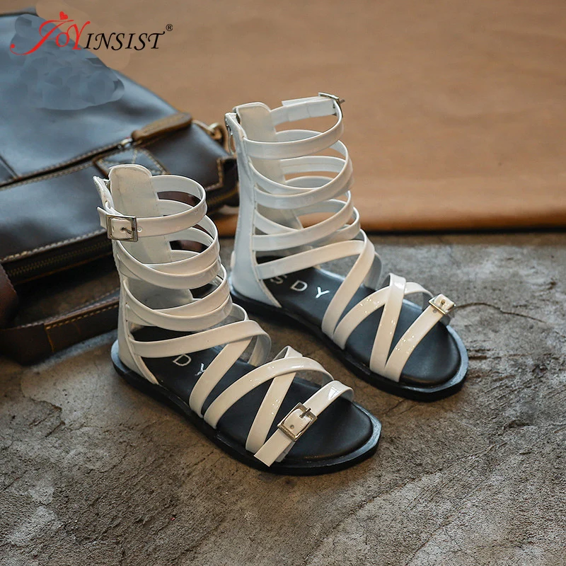 Детская обувь Новинка лета 2019 детская из мягкой кожи с заклепками в римском