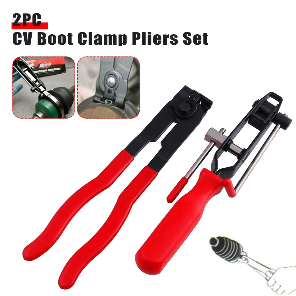 

2pcs Auto CV Joint Boot Clamps Pliers and Cutter Ear Type Banding Tool Set Car