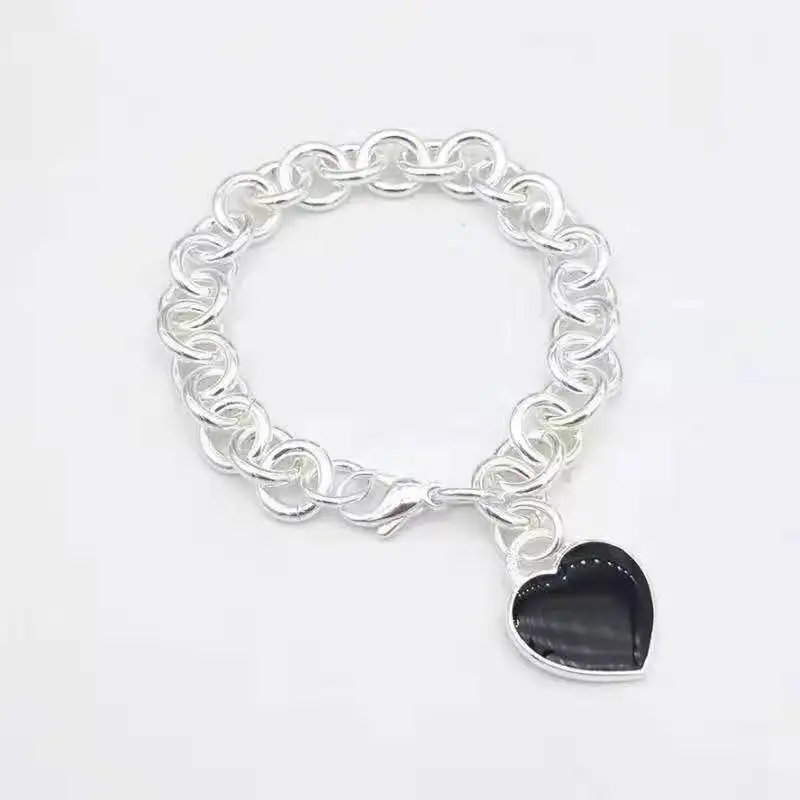 

Original classic popular fashion wild enamel exclusive blue heart-shaped charm ladies bracelet jewelry