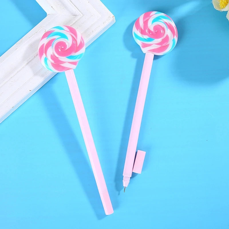 

20 Pcs Cute Lollipops Shaped Black Gel Pen Cartoon Lollipop Pen Medium Point Exquisite Rollerball Pen Sets for Kids