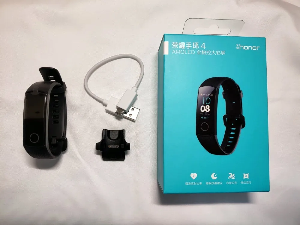 Honor Band 4 умный Браслет 50 м Водонепроницаемый фитнес-трекер сенсорный экран для сердечного ритма монитор дисплей для xiaomi 4 mi