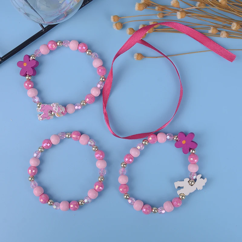 

3Pcs Lovely Kids new children's bracelet jewelry Colorful animal acrylic beads Bracelets Birthday Party Jewelry Gift