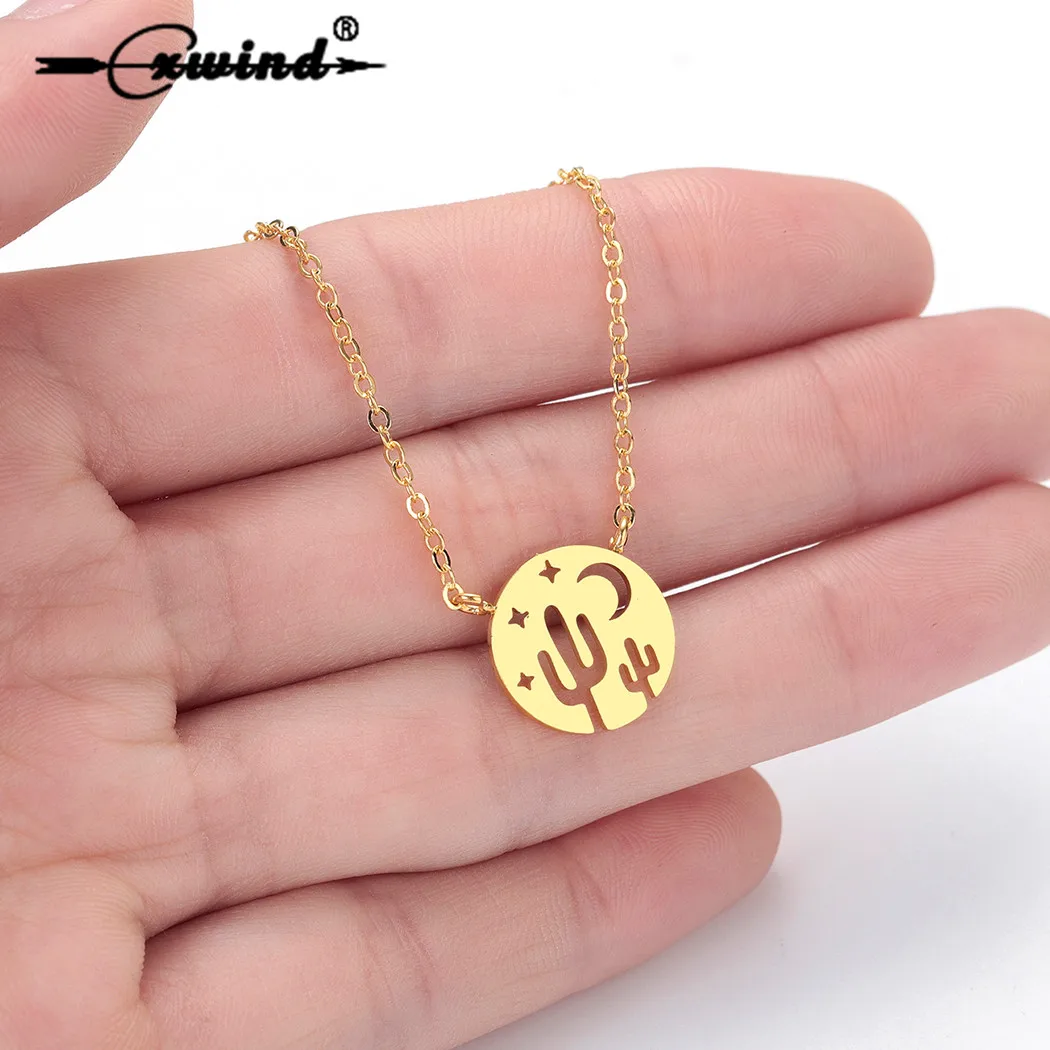 Cxwind подвеска в виде кактуса из нержавеющей стали женское Ювелирное Украшение