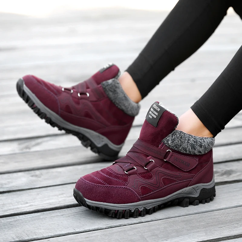 

Women Winter Sneakers Light Comfortable Soft Casual Walking Shoes Velvet Warm Sports Boots Plus Non-slip Wear-resistant