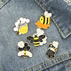 Изысканная модная Европейская и американская креативная мультяшная Милая брошь из металлического сплава в виде мини-пчелы Булавка С Капюшоном