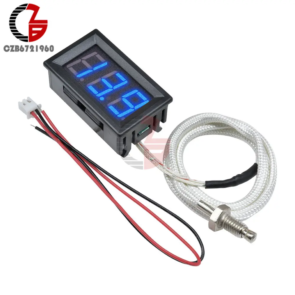 12V B310 M6 K-type Мини встроенный светодиодный цифровой термометр инкубатор холодильник измеритель температуры автомобиля монитор детектор аквариума Отопление охлаждающий тестер - Цвет: 12V B310 M6 K-type