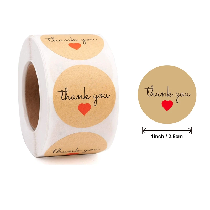 

2021 1 inch 500 pieces /roll, kraft paper, high quality personalized seal label, baking gift card, party, gift wrapping sticker