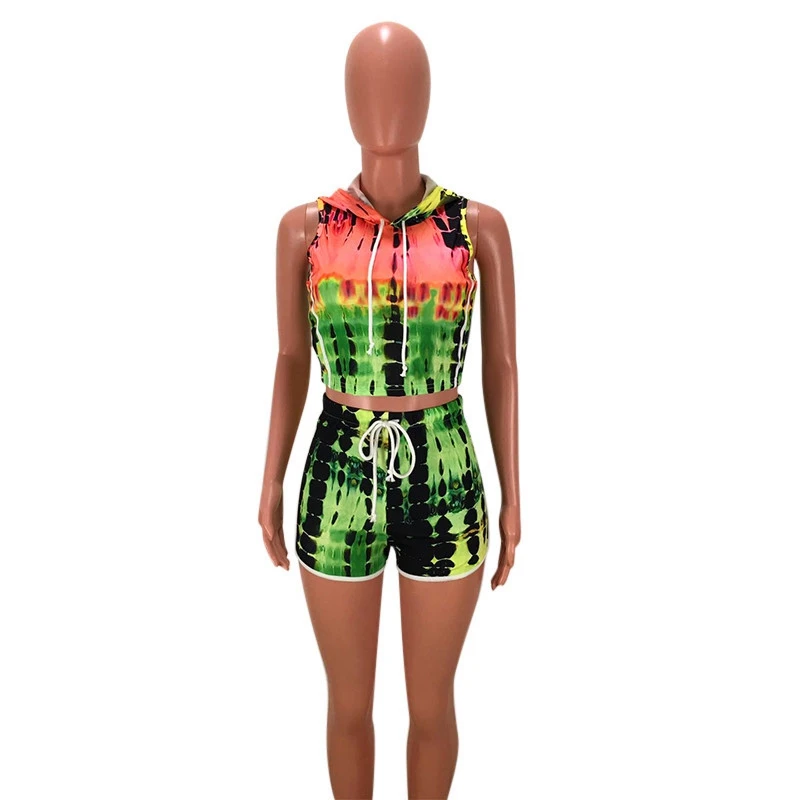 Женский Повседневный Спортивный костюм из двух предметов укороченный топ с