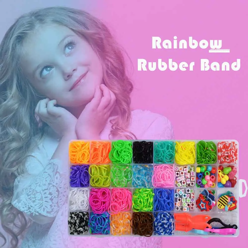 Детские игрушки 1500 шт. практичные эластичные радужные плетеные резиновые