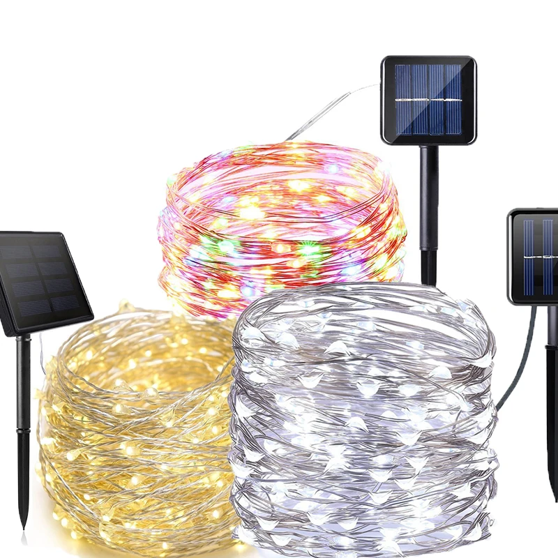 

Водонепроницаемая уличная гирлянда на солнечной батарее, 8 режимов, 22 м, 200 светодиодный одов/7 м, 50 светодиодный одов