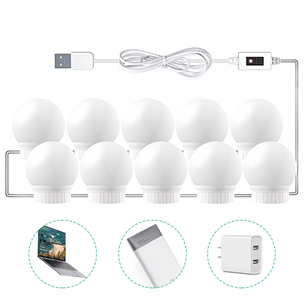 

LED Makeup Mirror Lamp Hand Scanning Infrared Sensor Vehicle Actuated Control Adjustable Brightness for Bedroom Makeup Wall Lamp