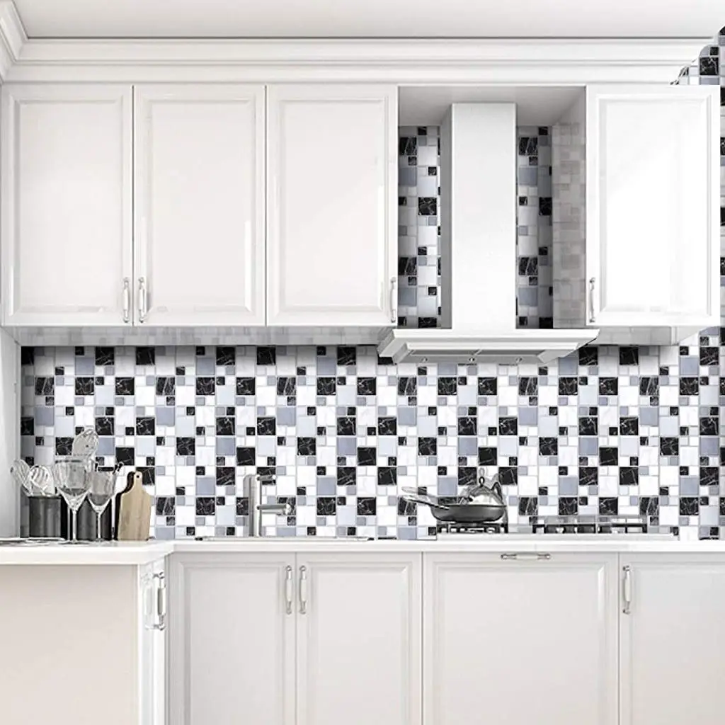

WODECOR 3D Effect square wall sticker,Kitchen Anti-Fouling Backsplash, Bathroom Waterproof Decorative Wallpaper, Free DIY