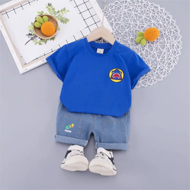 

New Summer Children Casual Clothes Baby Boys Girls Print T Shirt Shorts 2Pcs/sets Kids Infant Fashion Outfit Toddler Tracksuit