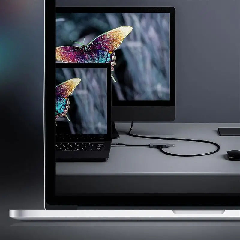 

3 in 1 USB C HUB Type-C Docking Station 4K@60Hz DisplayPort PD 60W Fast Charging 480Mbps USB 2.0 Hub Adapter for MacBook