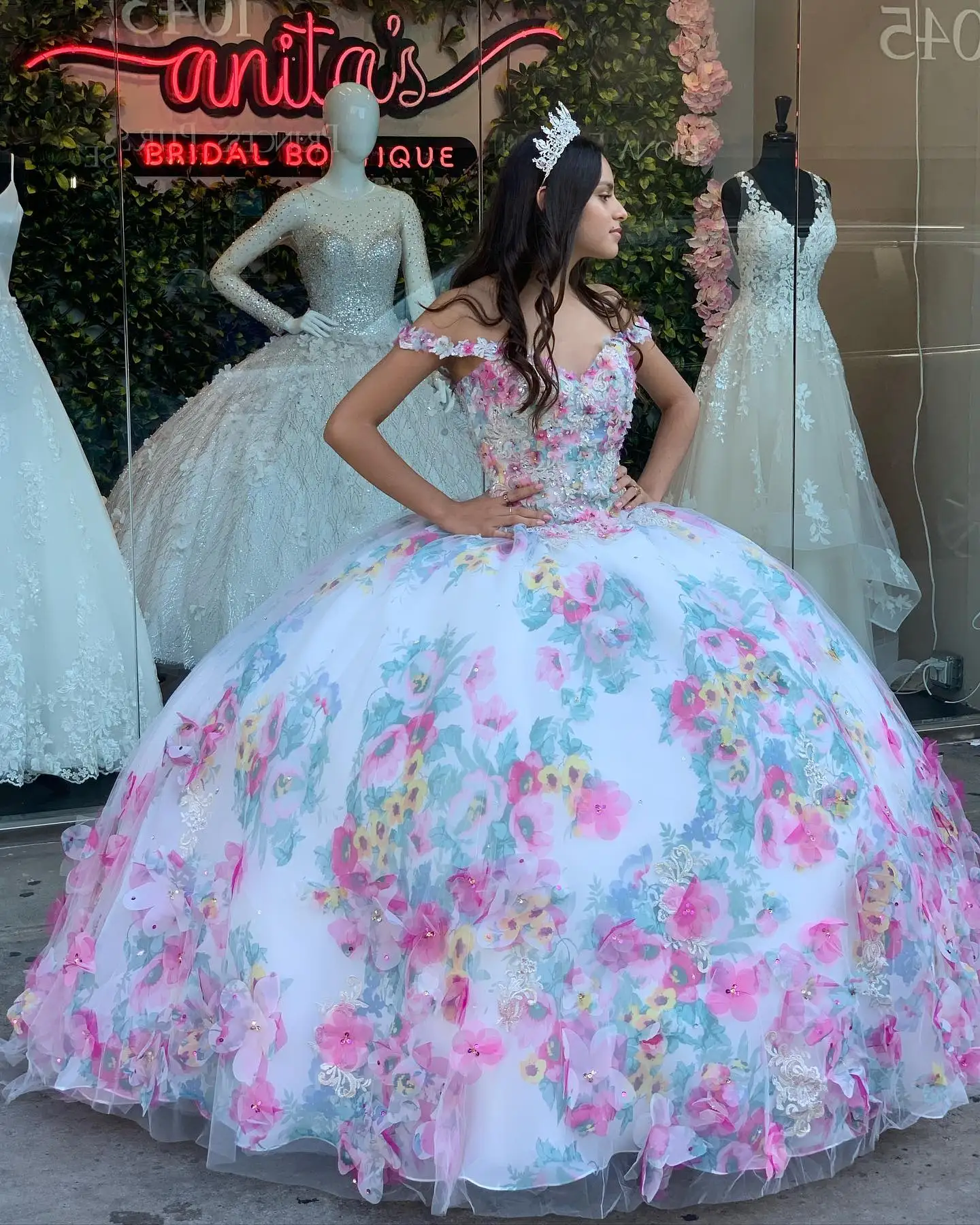 

New vestidos de fiesta Sweet 16 Ball Gown Quinceanera Dresses 2020 Flowers Applique Beaded vestidos de xv años