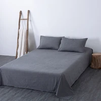 japanese style 100 cotton flat sheet solid color washed cotton soft bed sheets twin queen king size bedding for home and hotel