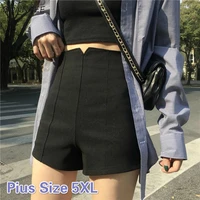 shorts women pius size 5xl ulzzang simple casual elegant office ladies short summer all match high waist stretch womens trousers