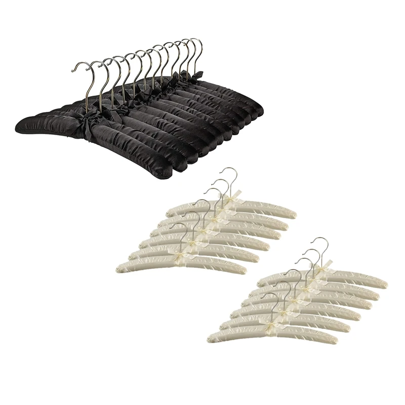 15 дюймовый большой Атлас мягкий вешалки с золотистые крючки шелк вешалка для