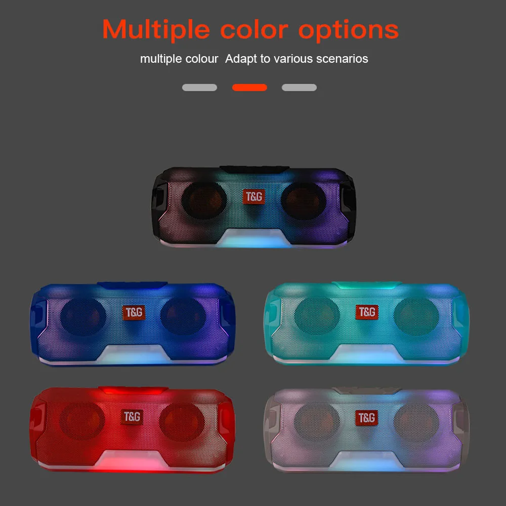 

Portable Bluetooth Speaker Soundbar Bluetooth5.0 Music for Phone PC Ith MIC LED Light Support TF Card FM Radio subwoofer