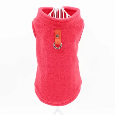 Флисовый жилет для собак Winyer Puppy, жгут, куртка, бульдог, Йоркский мопс, дракон, Бигль, пудель, 7 цветов, одежда для маленьких собак, зимняя куртка для собак - Цвет: Красный
