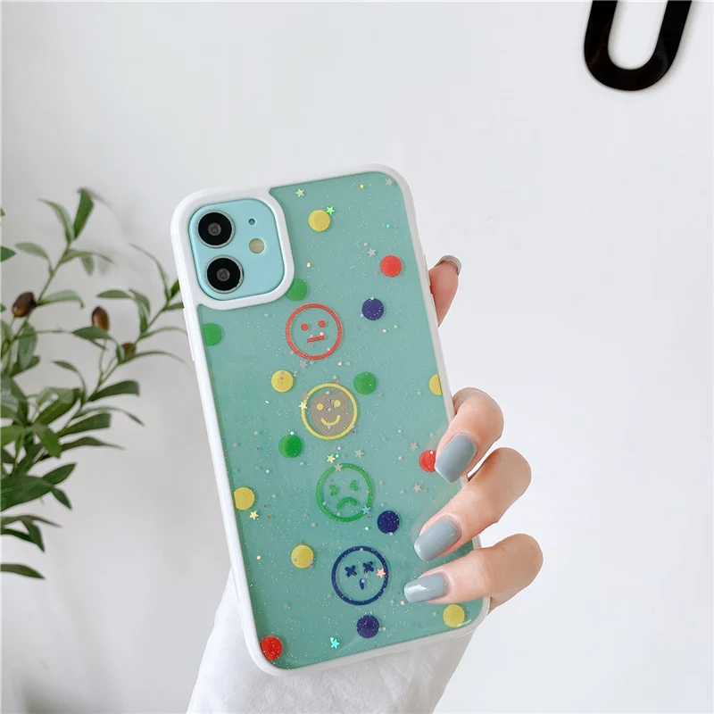 Lovebay Прозрачный чехол для телефона с рисунком улыбки iPhone 11 Pro Max X XR XS 7 8 Plus яркие