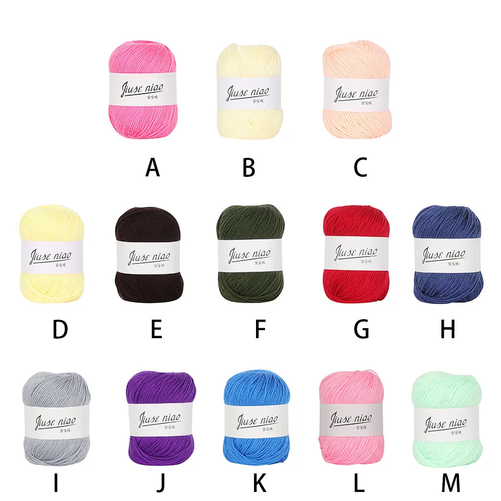 50g Yarn Milk Cotton Baby Wool Chunky Colorful Hand Knitting Crochet Knitwear Blanket Sweater | Дом и сад