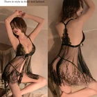 Нижнее белье, сексуальная сетчатая юбка, кружевной сексуальный комплект с ресничками, длинная прозрачная ночная рубашка, платье для груди, Тюлевая ночная рубашка, костюмы, эротический сексуальный костюм