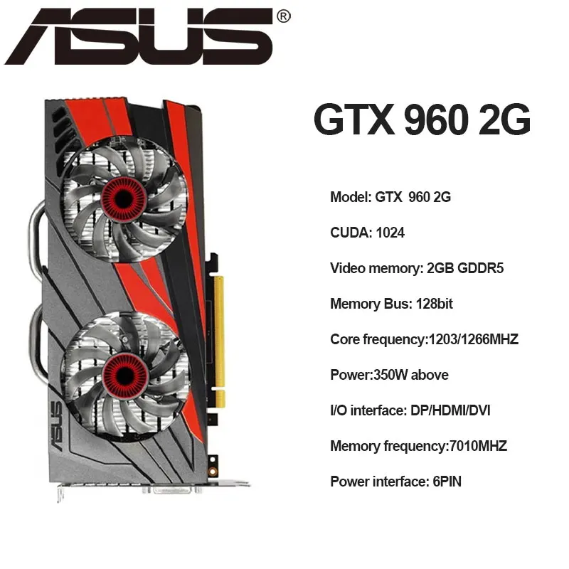 Видеокарта GTX 950 2G и GTX960 4G с независимым дисплеем для настольного компьютера